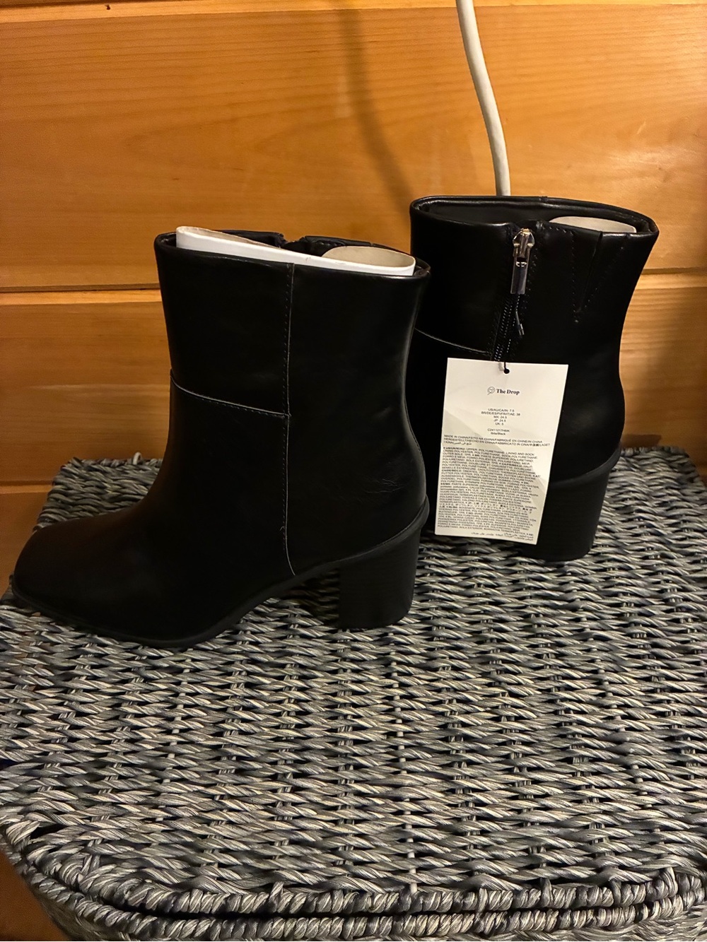 Classic Black Leather Ankle Boots with Block Heel